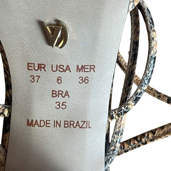 Free People Vicenza Love Struck Heels Shoes Sandals Ankle Wrap Reptile Size 6 - Picture 8 of 9